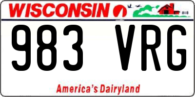 WI license plate 983VRG