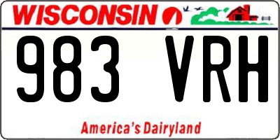WI license plate 983VRH