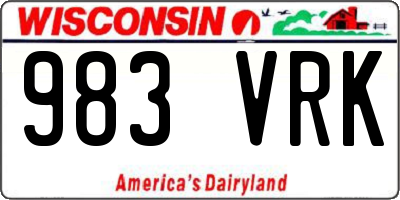 WI license plate 983VRK