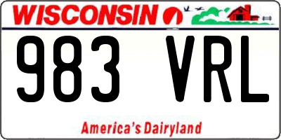 WI license plate 983VRL