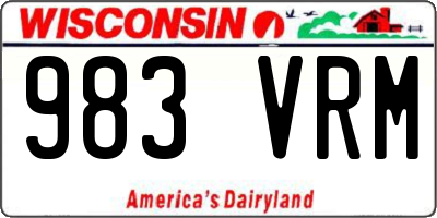 WI license plate 983VRM