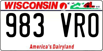 WI license plate 983VRO