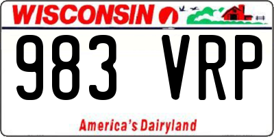 WI license plate 983VRP