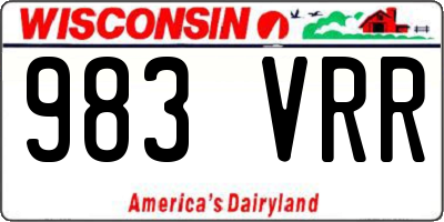 WI license plate 983VRR