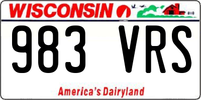 WI license plate 983VRS