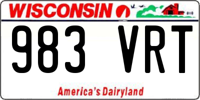 WI license plate 983VRT