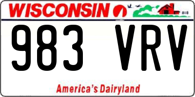 WI license plate 983VRV