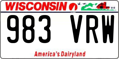 WI license plate 983VRW