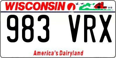WI license plate 983VRX