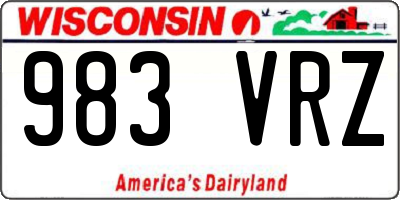 WI license plate 983VRZ