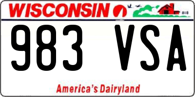 WI license plate 983VSA