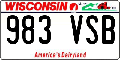 WI license plate 983VSB