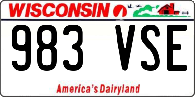 WI license plate 983VSE