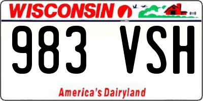 WI license plate 983VSH