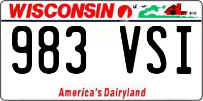 WI license plate 983VSI