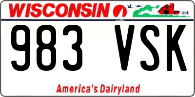 WI license plate 983VSK