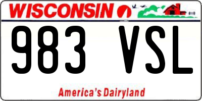 WI license plate 983VSL