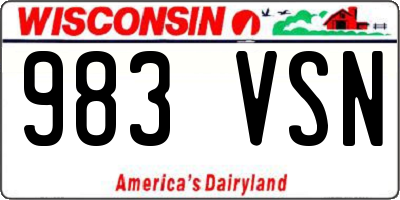 WI license plate 983VSN