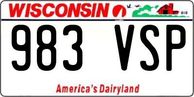 WI license plate 983VSP