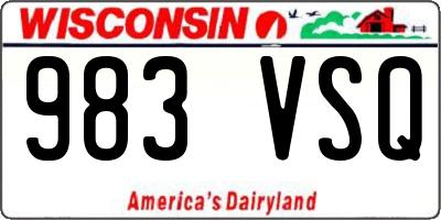 WI license plate 983VSQ