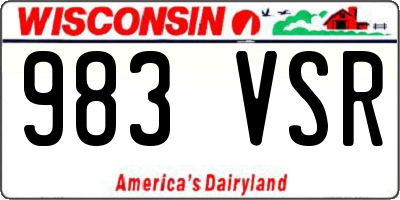 WI license plate 983VSR