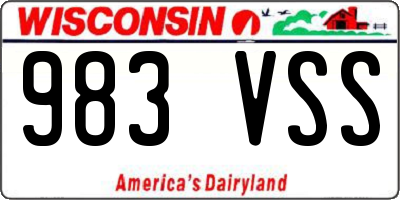 WI license plate 983VSS