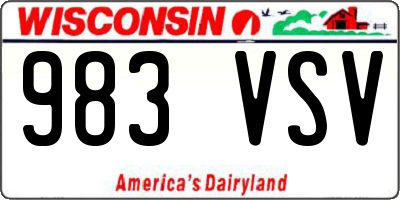 WI license plate 983VSV
