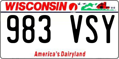 WI license plate 983VSY