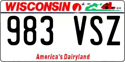 WI license plate 983VSZ