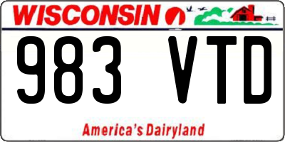 WI license plate 983VTD
