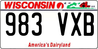 WI license plate 983VXB