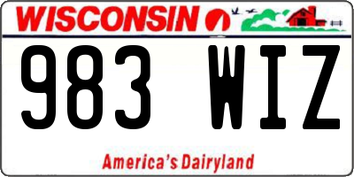 WI license plate 983WIZ