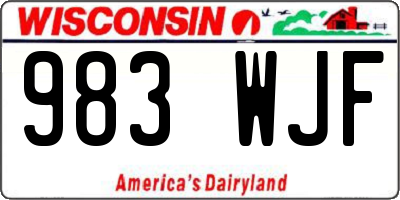 WI license plate 983WJF