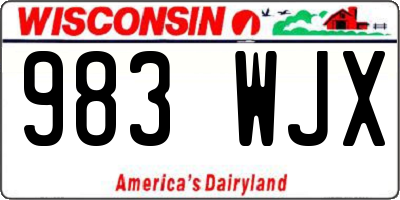 WI license plate 983WJX