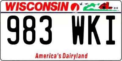 WI license plate 983WKI