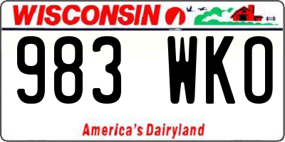 WI license plate 983WKO