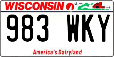 WI license plate 983WKY