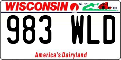 WI license plate 983WLD