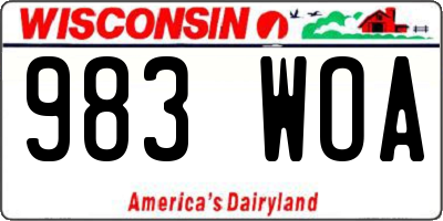 WI license plate 983WOA