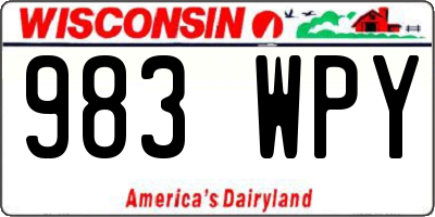 WI license plate 983WPY