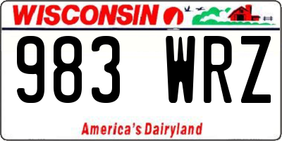 WI license plate 983WRZ