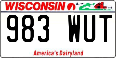 WI license plate 983WUT