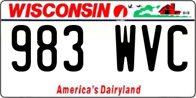 WI license plate 983WVC