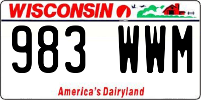 WI license plate 983WWM