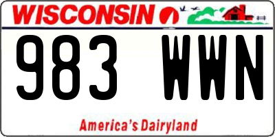 WI license plate 983WWN