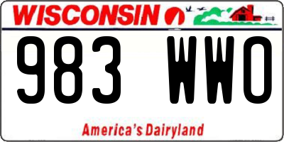 WI license plate 983WWO