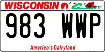 WI license plate 983WWP