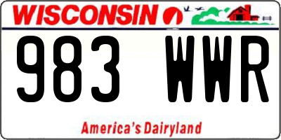 WI license plate 983WWR