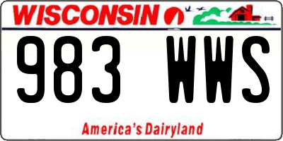 WI license plate 983WWS