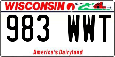 WI license plate 983WWT